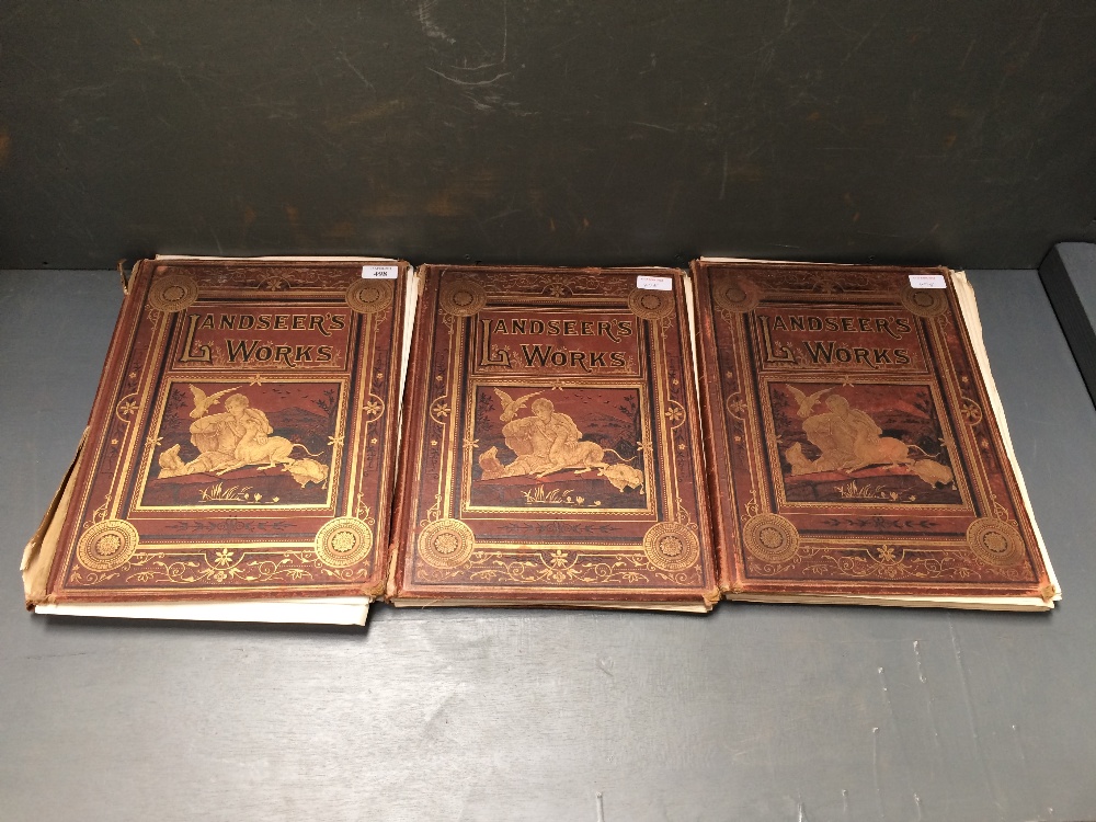 3 volumes Landseers Works, published by Virtue & Co., London 1879, with numerous black & white