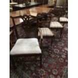 Six Chairs, set of 3 William IV rosewood chairs, 3 Regency sabre leg chairs, and a
