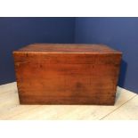 Large, antique mahogany, zinc lined trunk with hinged lid, 99Lx68Wx56Hcm