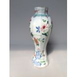 C18th Chinese famille rose octagonal lobed vase, 27cmH