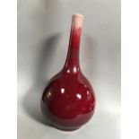 SANG-DE-BOEUF ONION SHAPED NARROW NECK VASE