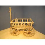 Antique, 4 wheeled dog cart, original condition, the bed 99cmL Labelled on base "Richter -