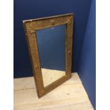 C19th gilt wide framed oblong wall mirror, overall 66x105cm
