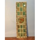 Rectangular lead and stained glass panel 87 cm x 25 cm