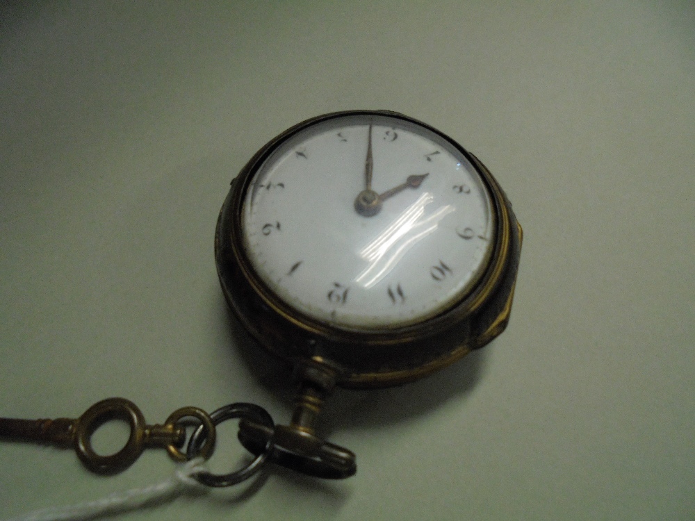 C18th silver gilt cased pocket watch, the verge four pillar movement signed Charles Davidson, - Image 4 of 6