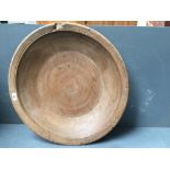 Tribal wooden feeding bowl, 55 cm dia