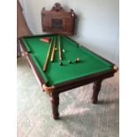 6ft x 3ft snooker dining table, complete with accessories to include a scoreboard & cues etc.