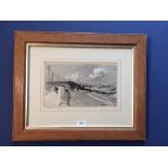 Early C20th watercolour, View of the Buxton Landscape with Cyclists on track, signed, framed &