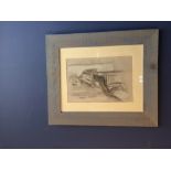 C20th Studio framed pastel and chalk study of A Seated Nude Female, inscribed T.T. SWAN on verso,