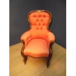 Victorian button back Gentleman's chair, needs re-upholstering