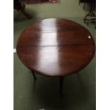 Oak gateleg table in the C18th taste, fitted a frieze drawer on turned legs