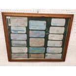 Framed & glazed display panel of 17 various C19th banknotes for Brighton Union Bank