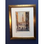 ALAN REED C20th, signed limited edition print, View of Venice, numbered 220, 44x29.5cm