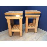 Pair of modern kitchen butchers blocks