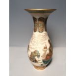 Japanese Meiji period vase decorated with Buddha & stylised emblems, impressed mark, 34cmH