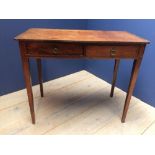 C19th mahogany side table fitted, 2 frieze drawers, together with a C19th mahogany bookcase/cupboard