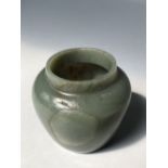 Chinese spinage jade ovoid jar 5.5cmH