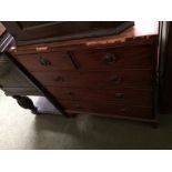 George III mahogany chest of 2 short & 3 long drawers, 92cmW