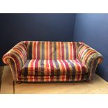 Modern 3 seater sofa with bright striped upholstery