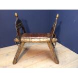 Early C19th white metal, brass & leather seated camel seat