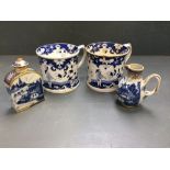 Pair of Staffordshire Chinoiserie decorated mugs, 12.5cmH, together with an early C19th