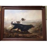 C20th School, 2 Hunting Dogs in a landscape, oil on canvas, 112x148cm