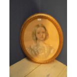 C. A. Duvall, C19th Portrait of Emily Jane Agnew, head & shoulder, pastel oval, signed, 53x43cm.