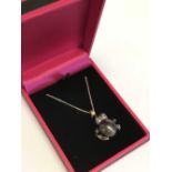 Unusual south sea pearl and diamond frog shaped pendant necklace