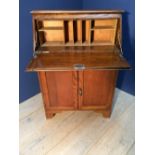 Edwardian satin walnut chest of drawers & two 1930's oak bureau