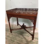 Chippendale style oblong silver table