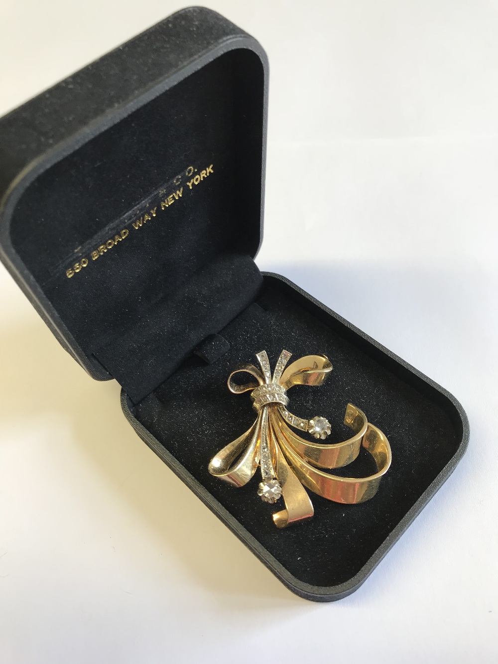 18 carat yellow gold & diamond set spray brooch