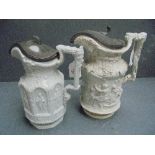 Charles Meigh Apostle jug with pewter lid