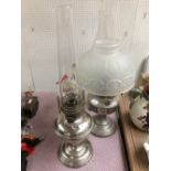 3 oil lamps & soda water syphons