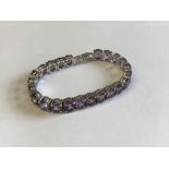 Silver & amethyst panelled bracelet