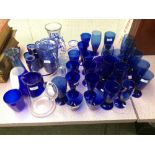 Qty of blue glass