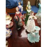 8 figurines (5 Coalport, 1 Worcester & 2 Royal Doulton)