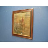 E.A.S.Douglas C19th chromoliphagrap study of huntsman with hounds