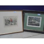Tim "the joy is in the drinking " & "an expert eye" pair of coloured etchings AP & limited