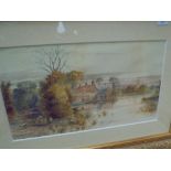 A. Stone "On the Avon" "Near Buscot Thames" pair of watercolours, signed 27x48cm