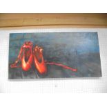 Original acrylic on canvas 'the red ballet shoes'