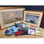 Collection of Concorde & Red Arrow memorabilia, signed book (test pilots, engineers etc) The