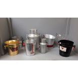 Qty of ice buckets, small milk churns (2) (please remember to check condition of lots before bidding