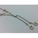 Silver Albert style chain in the form of stirrups (please remember to check condition of lots before