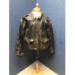 1950s Brown leather USA flying jacket with authentic labels to inside (see photos). (large) (