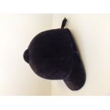 2 Grey top hats, bowler hat,velvet hunter cap & leather bucket hat case (please remember to check