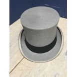 Gentlemens grey top hat Makers Scott & Co