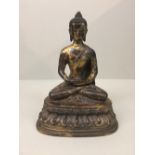 Chinese bronze statue of a seated Buddha, 22cmH