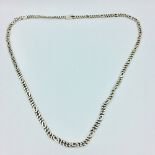 Flat fancy link Mexican silver necklace