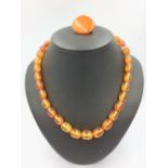 Amber style bead necklace