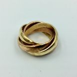 9ct Rose & yellow gold 4 part Russian style ring 11g